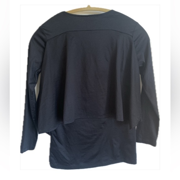 COS Longsleeve Peplum Pullover Top Black Small - Picture 3 of 9